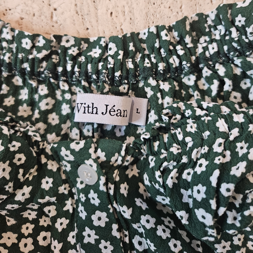 With Jean Isabelle Dress in Floral Green, Size L - Picture 3 of 8
